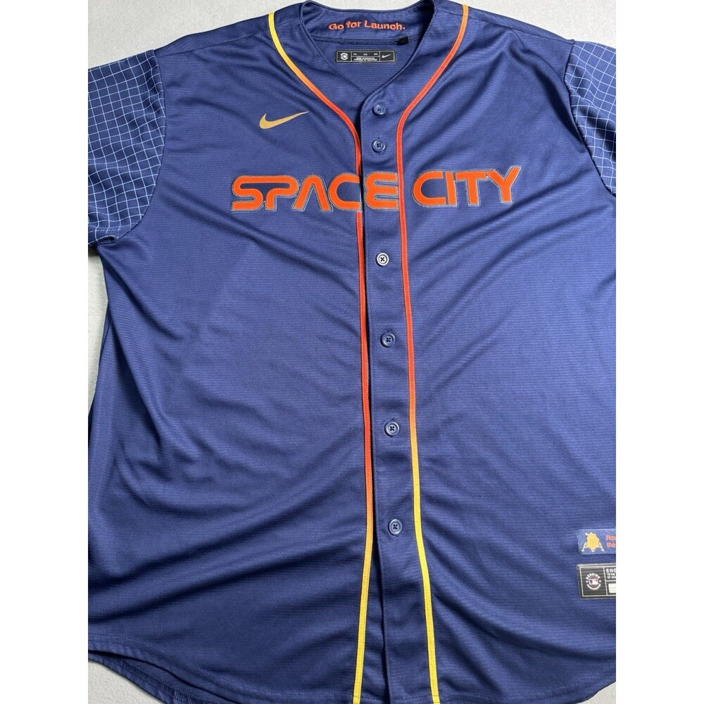 Nike Houston Astros Space City Connect Baseball Jersey Men's XXL 2XL Blank